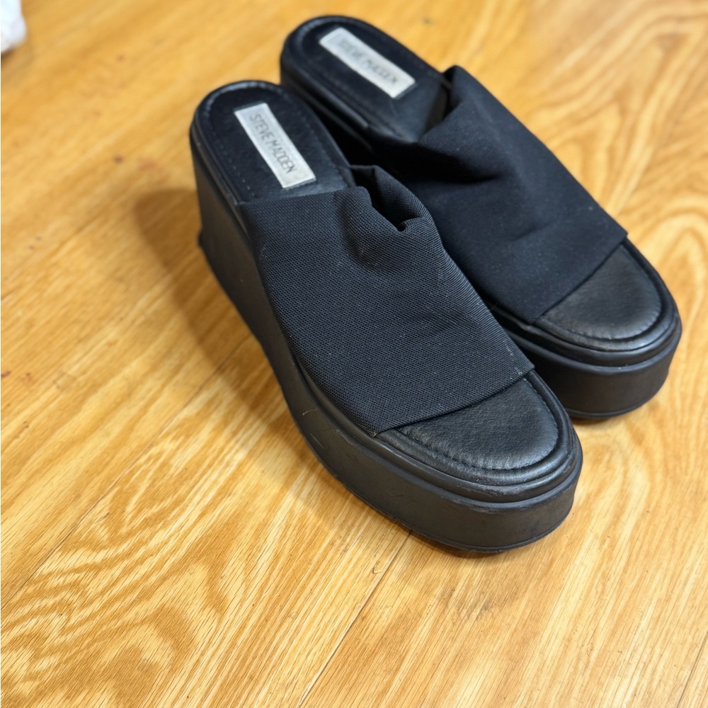 Steve Madden Black Women's Platform Mules